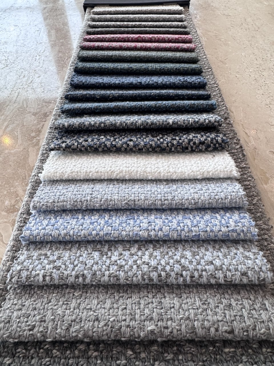 Neutral linen and wool blend sofa upholstery samples
