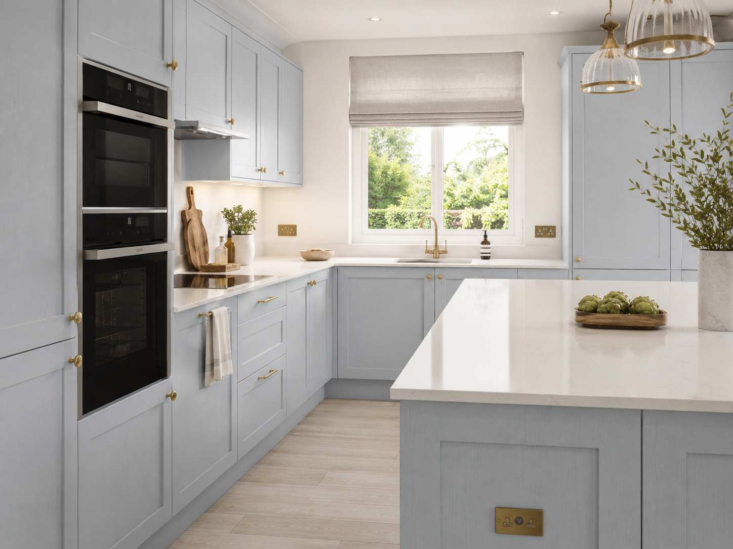 Sage shaker cabinetry being installed in a private London kitchen — Vxro.pl